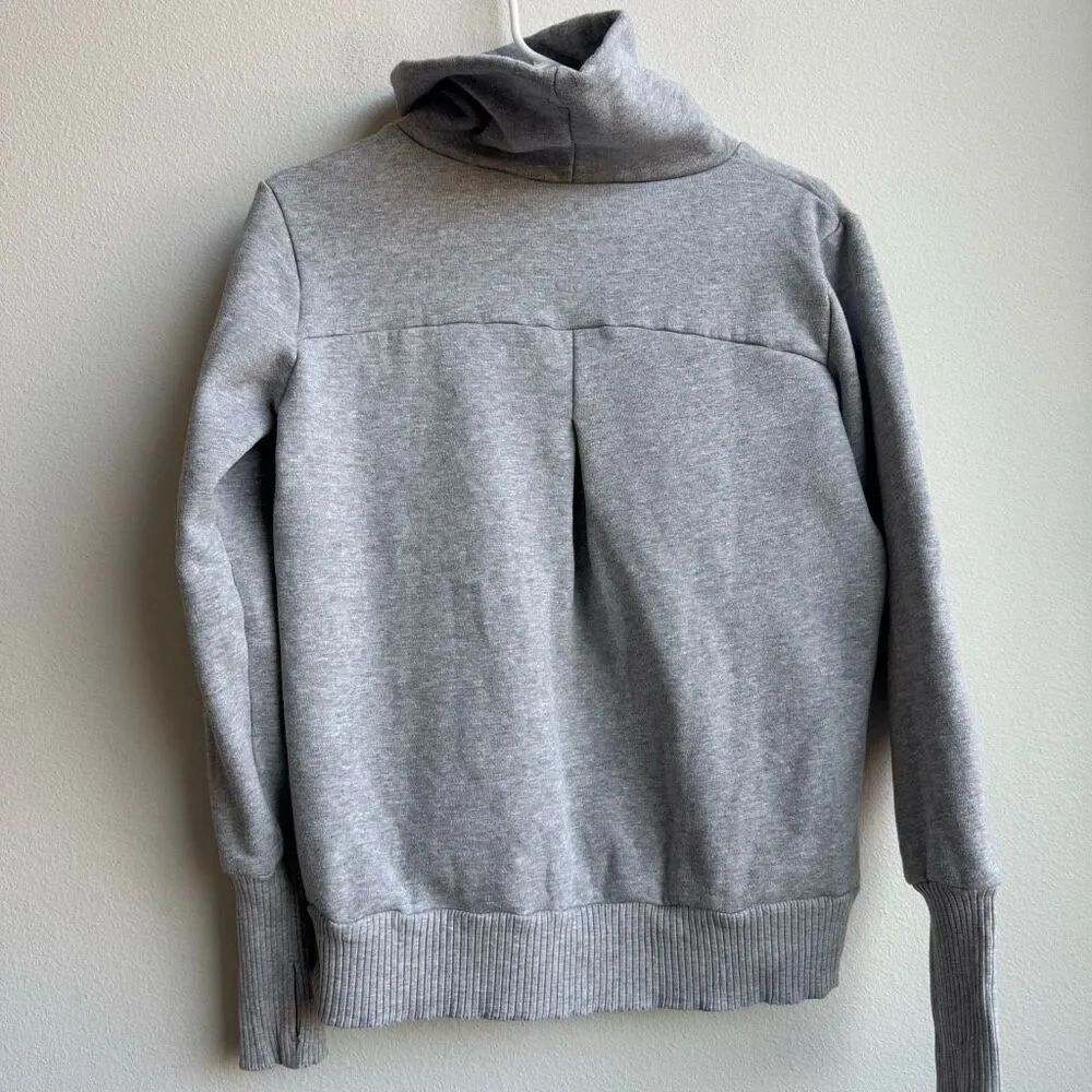 ALO Yoga Sweater Sweatshirt Womens Small Gray Turtle Neck Mock Neck Haze Funnel